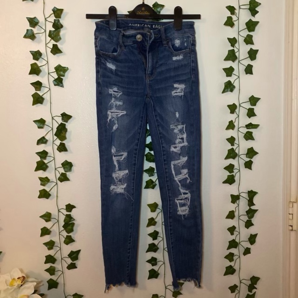 American eagle patched jeggings/skinny jeans